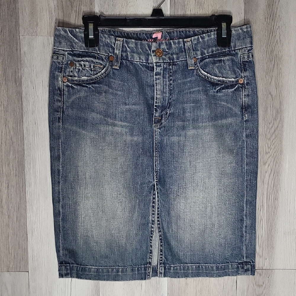 7‎ For All Mankind Womens 28 Pencil Denim Skirt Cotton Western Y2K